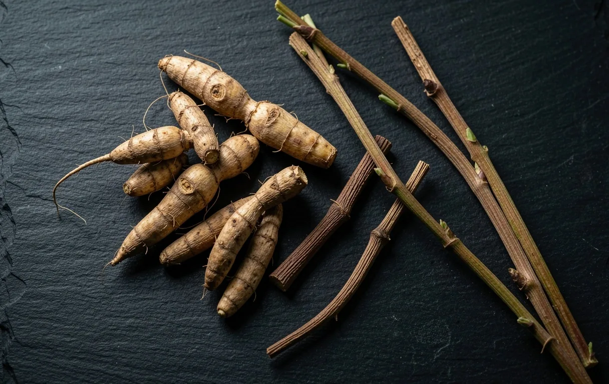 Raíces de plantas adaptógenas